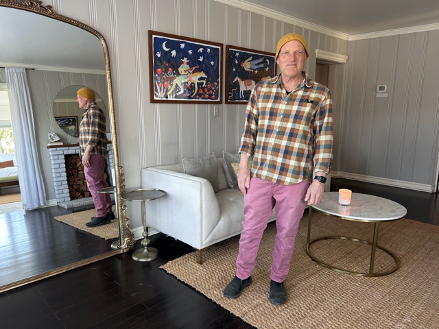 Photo of Gregory Kramer in the house at Yokayo where the first Insight Dialogue retreat was held.